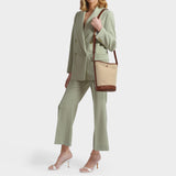 Helene Bag in Hazelnut Canvas and Shiny Leather