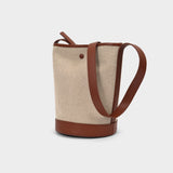 Helene Bag in Hazelnut Canvas and Shiny Leather