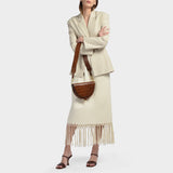 Saddle Hobo Bag - Chylak - Caramel Glossy - Croc Embossed Leather