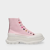 Tread Slick High Sneakers in Pink Canvas
