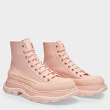 Tread Slick High Sneakers in Pink Leather