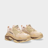 Triple S Clear Sole Sneaker in Nude Fabric