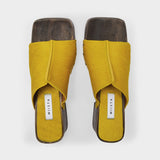 Hannah Clogs in Yellow Leather
