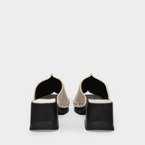 Hannah Clogs in Beige Leather