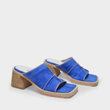 Mildred Slides in Blue Canvas