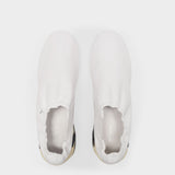 Solaris Low Baskets in White Leather