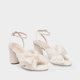 Camelia Knot Sandals in Beige Polyester
