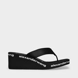 Aw Wedge 70 Sandals - Alexander Wang - Black - Nylon
