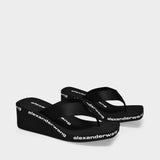 Aw Wedge 70 Sandals - Alexander Wang - Black - Nylon