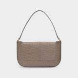 Miranda Bag in Grey Crocodile Embossed Leather