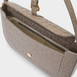 Miranda Bag in Grey Crocodile Embossed Leather