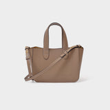Mini Chain Tote Bag in Brown Leather
