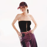 Bifold Wallet On Chain In Black Pebble Leather