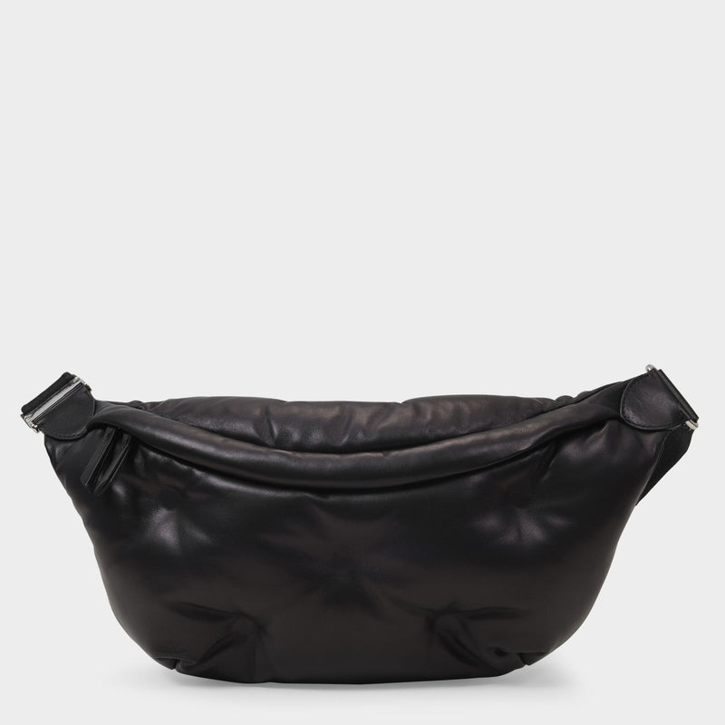 Glam Slam Belt Bag in Black Leather