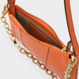 Mini Pita Bag in Orange Leather