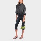 Mini Pita Bag in Green Leather