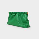 The Bar Clutch Bag in Green Vegan Leather