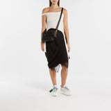 Burrow 24  Hobo Bag - Off White - Black/Clear - Leather