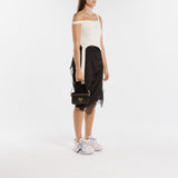 Plain Binder S Crossbody - Off White - Black - Leather