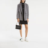 Block Quote Bag - Off White - Leather - Black/ Silver
