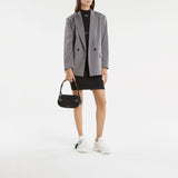 Clam Hobo Bag - Off White - Leather - Black