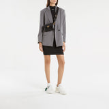 Hobo Plain Binder Bag - Off White - Leather - Black