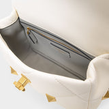 Medium Shoulder Bag in White Leather