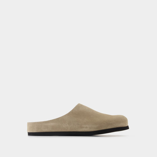 Clog In Suede Sandals - COMMON PROJECTS - Leather - Beige
