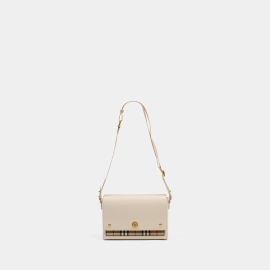Ll Medium Note Handbag - Burberry - Leather - White