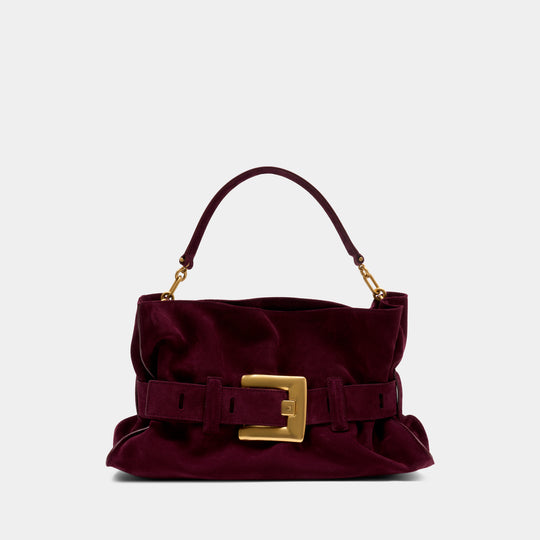 Anthem Medium Shoulder Bag - Balmain - Leather - Burgundy