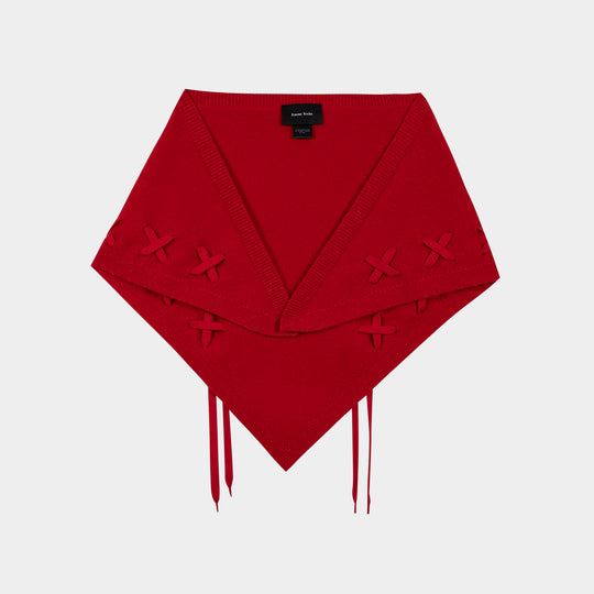 Merino Neckerchief Scarf - Simone Rocha - Wool - Red