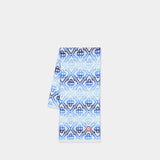 Space Dye Monogram Scarf - Casablanca - Wool - Blue