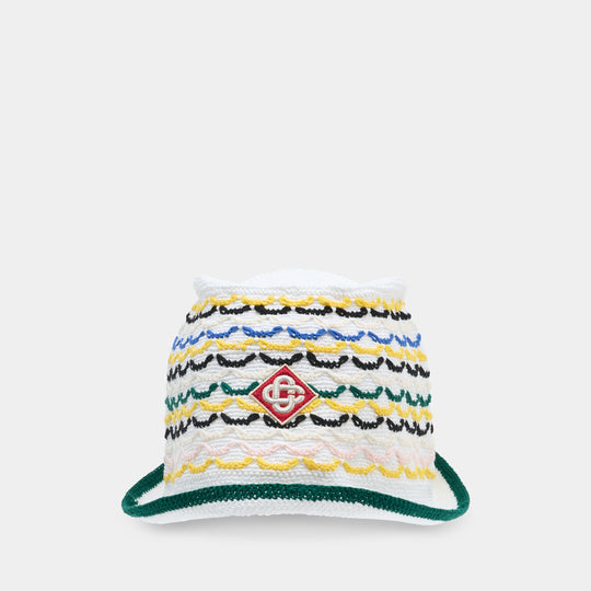 Tuck Stitch Bucket Hat - Casablanca - Cotton - White
