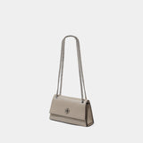 Kira Turnlock Mini Shoulder Bag - Tory Burch - Leather - Grey