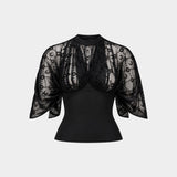 Moonogram Ss Open Back T-Shirt - Marine Serre - Synthetic - Black