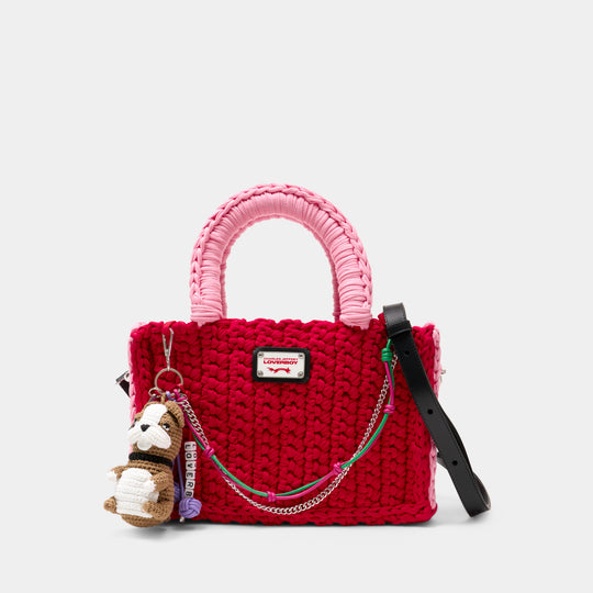 Bulldog Charm Purse - Charles Jeffrey Loverboy - Cotton - Red