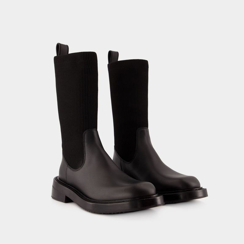 Detroit Sock Boots - Alexander Wang - Leather - Black