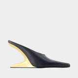 Boomerang 105mm Wedge Slides - Alexander Wang - Leather - Black