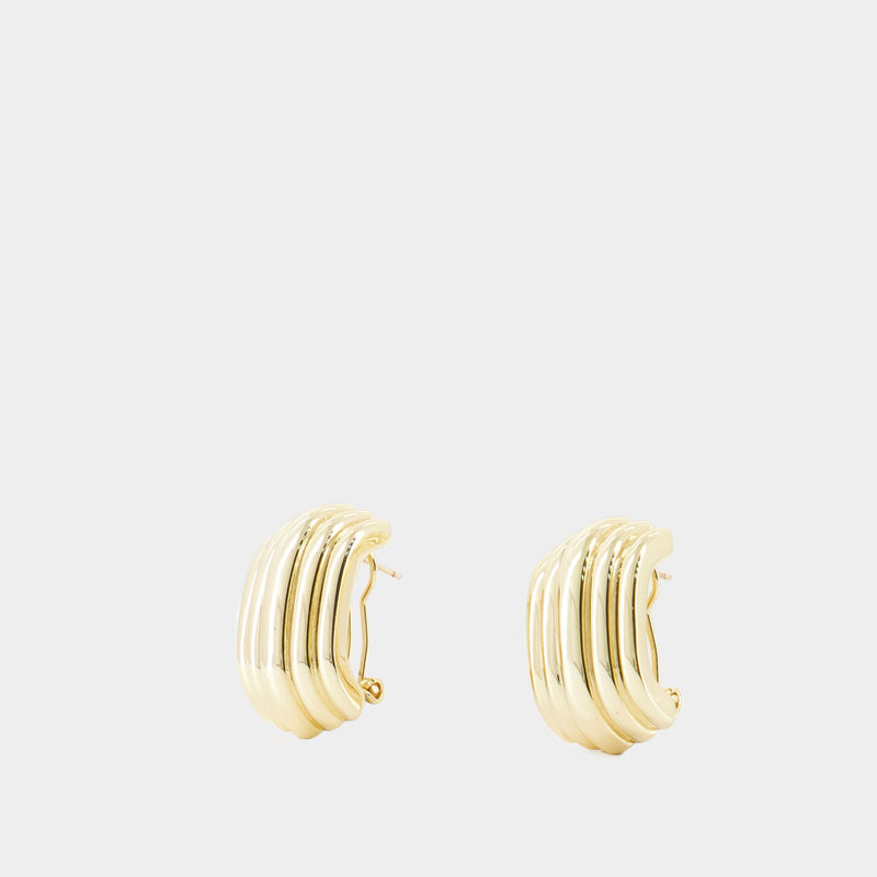 Chunky Ribbed Earrings ANINE BING Metal Gold