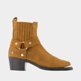 Mid-height biker ankle boots - ANINE BING - Leather - Brown