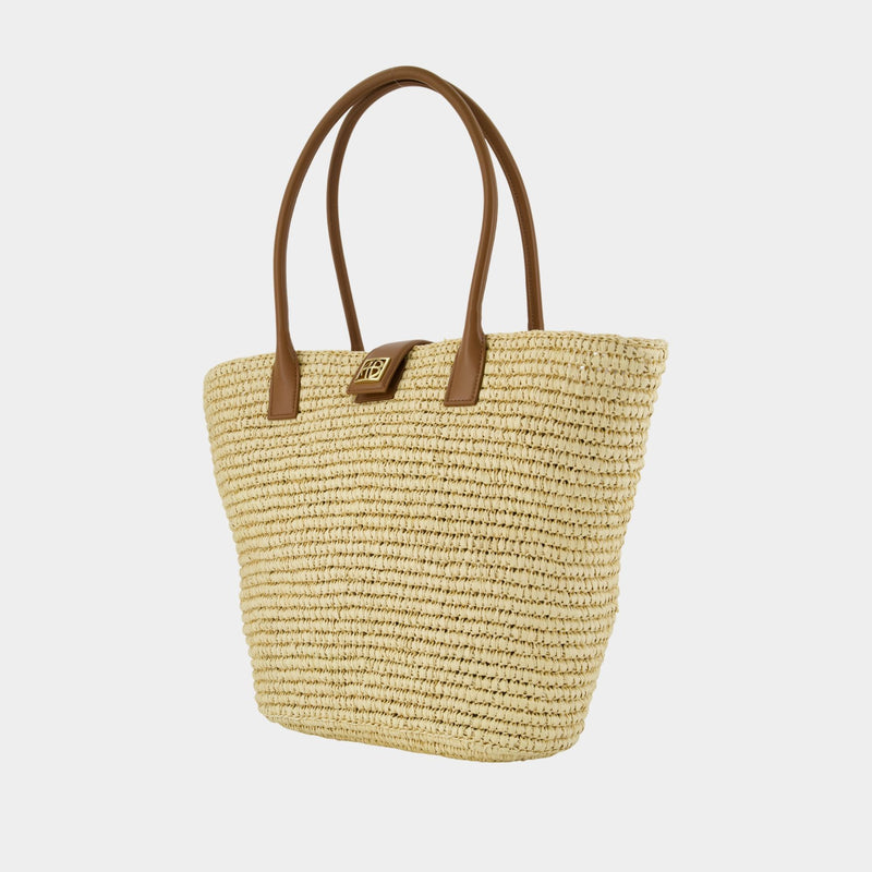 Cabas Lou Monogramme - ANINE BING - Leather - Beige