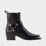Mid-height biker ankle boots - ANINE BING - Leather - Black
