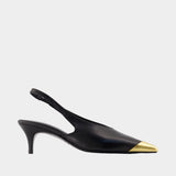 Nelly Metal Toe Pumps - ANINE BING - Leather - Black