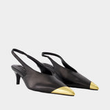 Nelly Metal Toe Pumps - ANINE BING - Leather - Black