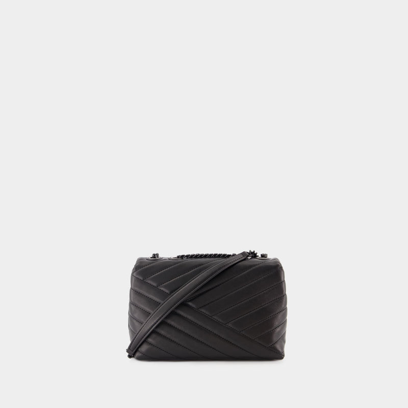 Kira Chevron Small Shoulder Bag - Tory Burch - Leather - Black