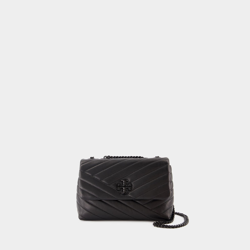 Kira Chevron Small Shoulder Bag - Tory Burch - Leather - Black