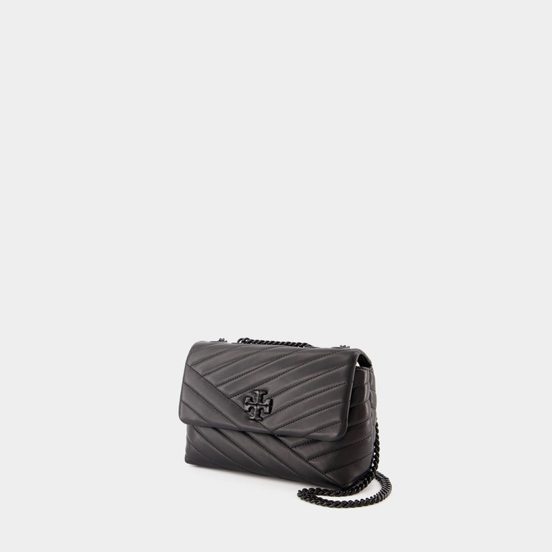 Kira Chevron Small Shoulder Bag - Tory Burch - Leather - Black