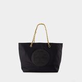 Ella Chain Shopper Bag - Tory Burch - Leather - Black