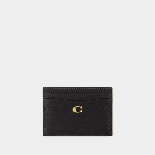Essential Card Holder - Coach - Leather - Black