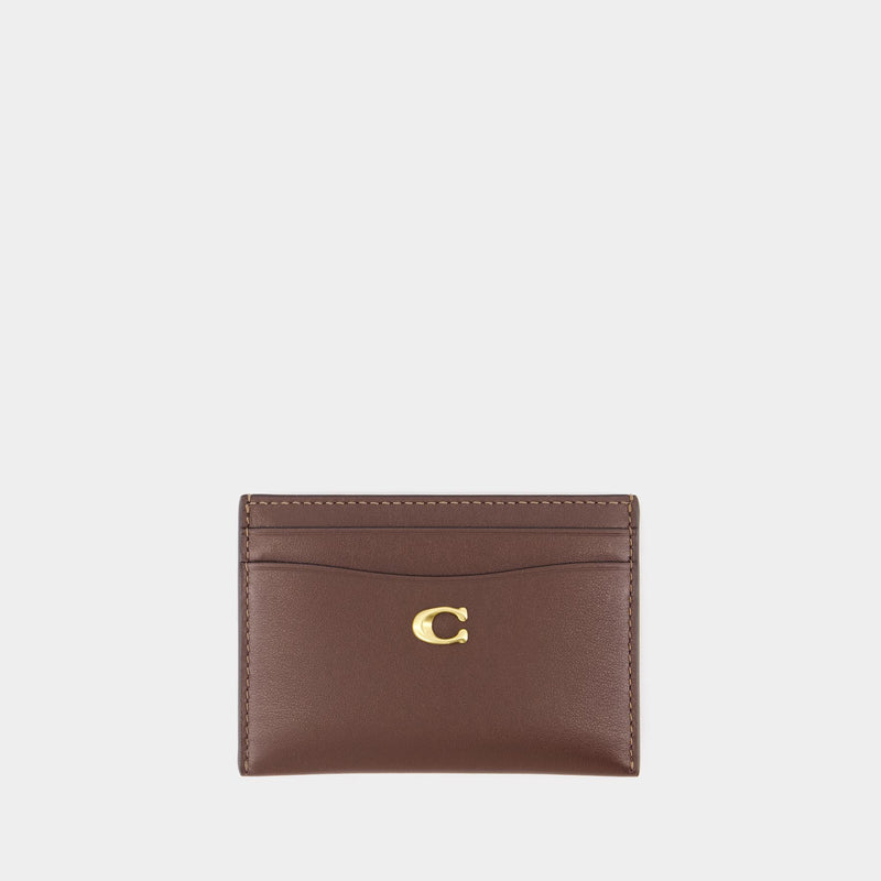 Essential Card Holder - Coach - Leather - Brown